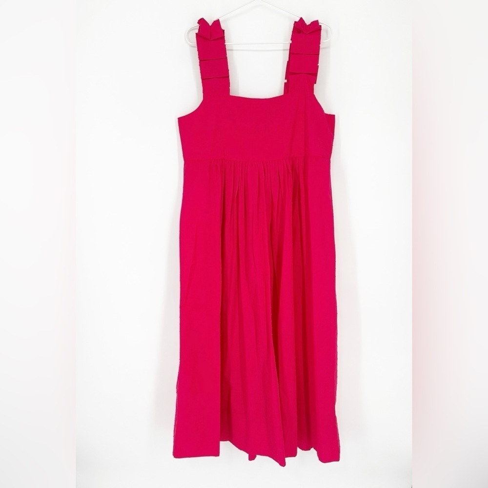 LAKE  Heatwave Lolly Swiss Dot Cotton Poplin Midi Ruffle Dress